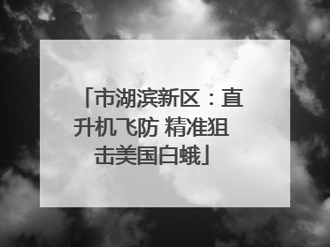 市湖滨新区：直升机飞防 精准狙击美国白蛾