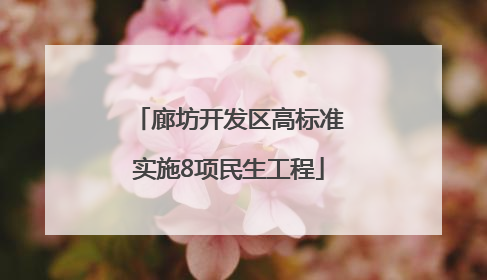 廊坊开发区高标准实施8项民生工程