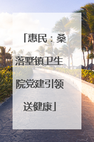 惠民：桑落墅镇卫生院党建引领送健康