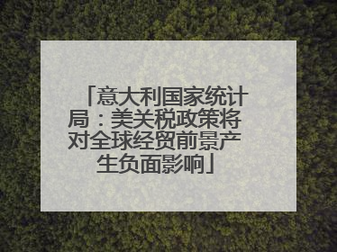 意大利国家统计局：美关税政策将对全球经贸前景产生负面影响