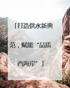 打造供水新典范，赋能“品质西海岸”