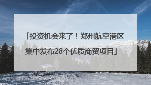 投资机会来了！郑州航空港区集中发布28个优质商贸项目