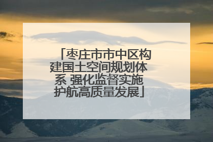 枣庄市市中区构建国土空间规划体系 强化监督实施护航高质量发展