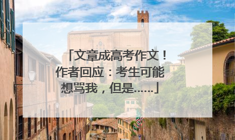 文章成高考作文！作者回应：考生可能想骂我，但是……