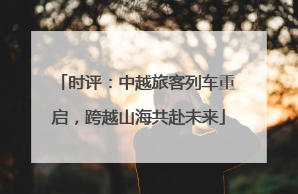 时评：中越旅客列车重启，跨越山海共赴未来