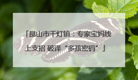 昆山市千灯镇：专家宝妈线上支招 破译“多孩密码”