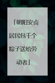 朝阳安贞居民包千个粽子送给劳动者