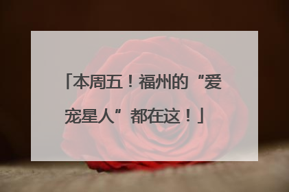 本周五！福州的“爱宠星人”都在这！