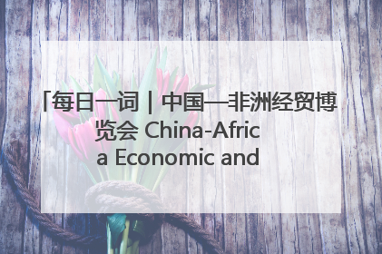 每日一词｜中国—非洲经贸博览会 China-Africa Economic and Trade Expo