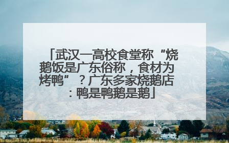 武汉一高校食堂称“烧鹅饭是广东俗称，食材为烤鸭”？广东多家烧鹅店：鸭是鸭鹅是鹅