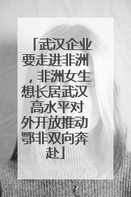 武汉企业要走进非洲，非洲女生想长居武汉 高水平对外开放推动鄂非双向奔赴