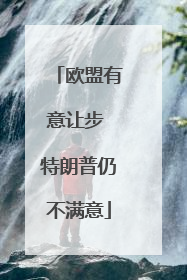 欧盟有意让步 特朗普仍不满意