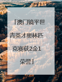 澳门镜平世青英才奥林匹克赛获2金1荣誉