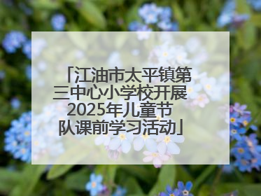 江油市太平镇第三中心小学校开展2025年儿童节队课前学习活动