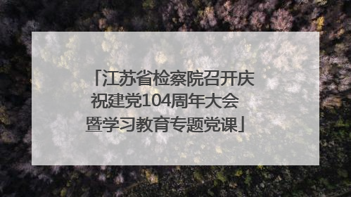 江苏省检察院召开庆祝建党104周年大会暨学习教育专题党课