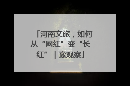 河南文旅，如何从“网红”变“长红”｜豫观察