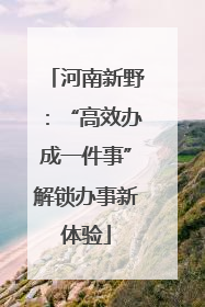河南新野：“高效办成一件事”解锁办事新体验