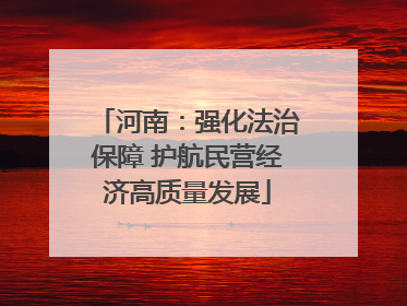 河南：强化法治保障 护航民营经济高质量发展