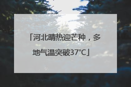 河北晴热迎芒种，多地气温突破37℃