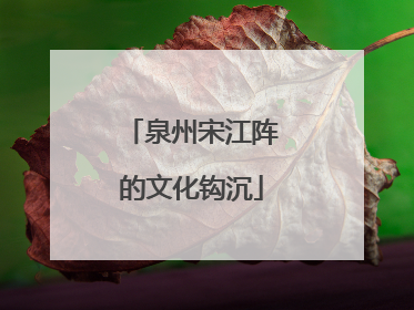 泉州宋江阵的文化钩沉