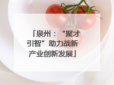 泉州：“聚才引智”助力战新产业创新发展