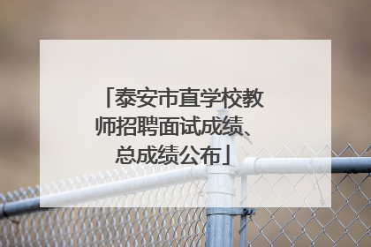 泰安市直学校教师招聘面试成绩、总成绩公布