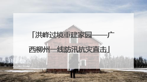 洪峰过境重建家园——广西柳州一线防汛抗灾直击