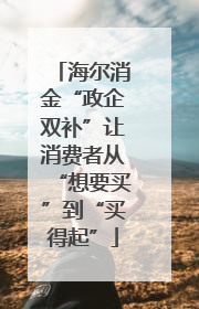 海尔消金“政企双补”让消费者从“想要买”到“买得起”