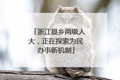 浙江县乡两级人大，正在探索为民办事新机制