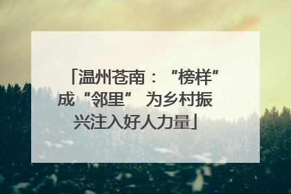 温州苍南：“榜样”成“邻里” 为乡村振兴注入好人力量