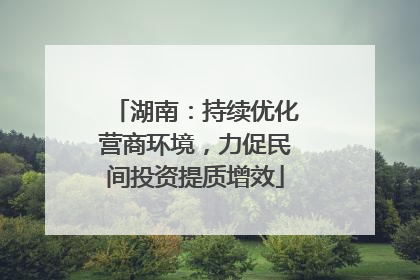湖南：持续优化营商环境，力促民间投资提质增效
