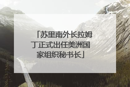 苏里南外长拉姆丁正式出任美洲国家组织秘书长