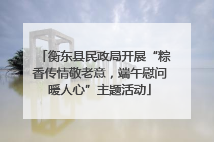 衡东县民政局开展“粽香传情敬老意，端午慰问暖人心”主题活动