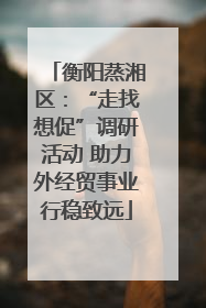 衡阳蒸湘区：“走找想促”调研活动 助力外经贸事业行稳致远