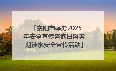 襄阳市举办2025年安全宣传咨询日暨暑期涉水安全宣传活动