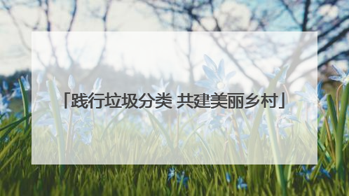 践行垃圾分类 共建美丽乡村