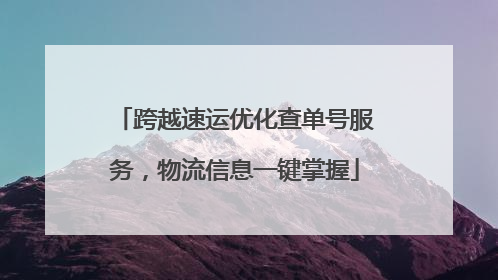 跨越速运优化查单号服务，物流信息一键掌握