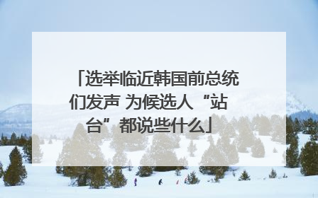 选举临近韩国前总统们发声 为候选人“站台”都说些什么