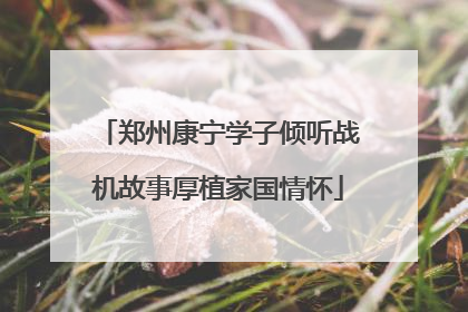 郑州康宁学子倾听战机故事厚植家国情怀
