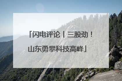 闪电评论丨三股劲！山东勇攀科技高峰