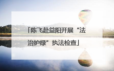 陈飞赴益阳开展“法治护绿”执法检查