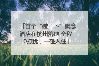 首个“碰一下”概念酒店在杭州落地 全程0打扰，一碰入住
