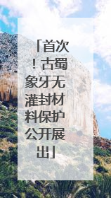 首次！古蜀象牙无灌封材料保护公开展出