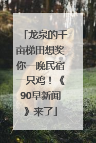 龙泉的千亩梯田想奖你一晚民宿一只鸡！《90早新闻》来了