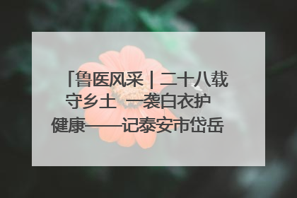 鲁医风采｜二十八载守乡土  一袭白衣护健康——记泰安市岱岳区满庄镇卫生院院长、主任医师张宝喜