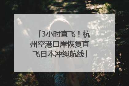 3小时直飞！杭州空港口岸恢复直飞日本冲绳航线