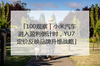 100观察｜小米汽车进入盈利倒计时，YU7定价反映品牌升维战略