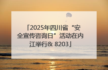 2025年四川省“安全宣传咨询日”活动在内江举行& 8203