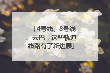 4号线、8号线、云巴，这些轨道线路有了新进展