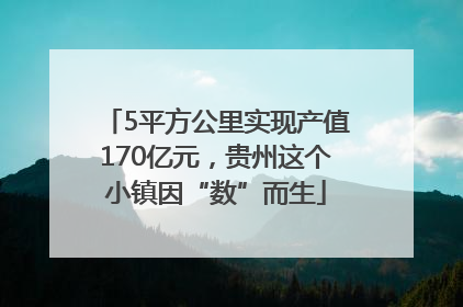 5平方公里实现产值170亿元，贵州这个小镇因“数”而生